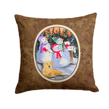 Load image into Gallery viewer, Snowman with Golden Retriever Throw Pillow - 14x14 Decorative Pillow – Art for Your Home &amp; Patio