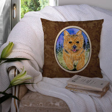 Load image into Gallery viewer, Norwich Terrier Throw Pillow - 14x14 Decorative Pillow – Art for Your Home &amp; Patio