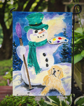 Load image into Gallery viewer, Snowman with Golden Retriever Garden Flag - Outdoor Decorative Yard Flag