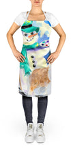 Load image into Gallery viewer, Snowman with Australian Shepherd Apron – Artist-Designed Kitchen, BBQ &amp; Craft Apron