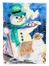 Load image into Gallery viewer, Snowman with Australian Shepherd Garden Flag - Outdoor Decorative Yard Flag