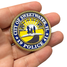 Load image into Gallery viewer, EL8-02 Sweetwater Police Department Miami Florida Challenge Coin Sweet Water