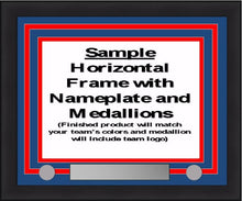 Load image into Gallery viewer, NHL Hockey Photo Picture Frame Kit - Hartford Whalers (Blue Matting, Green Trim)