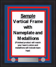 Load image into Gallery viewer, MLB Baseball Photo Picture Frame Kit - Tampa Bay Rays (Blue Matting, Light Blue Trim)