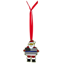 Load image into Gallery viewer, BL1-12A Thin Blue Line Christmas Ornament Santa Police Challenge Coin LAPD NYPD CBP FBI FAM ATF USSS