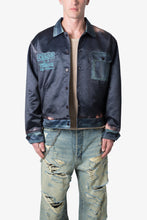 Load image into Gallery viewer, Satin Bomber Jacket - Washed Black