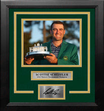 Load image into Gallery viewer, Scottie Scheffler 2024 Masters Trophy 8" x 10" Framed Golf Photo with Engraved Autograph