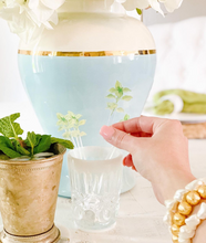 Load image into Gallery viewer, Robin's Egg Blue Color Block Ginger Jar with Gold Accent