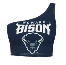 Load image into Gallery viewer, Howard Bison Navy One Shoulder Top