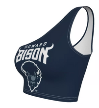 Load image into Gallery viewer, Howard Bison Navy One Shoulder Top