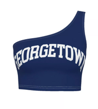 Load image into Gallery viewer, Georgetown Navy One Shoulder Top