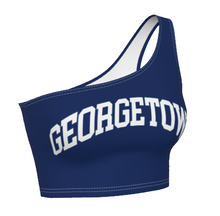 Load image into Gallery viewer, Georgetown Navy One Shoulder Top