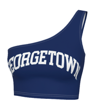 Load image into Gallery viewer, Georgetown Navy One Shoulder Top