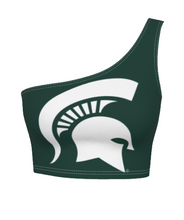 Load image into Gallery viewer, Michigan State Green One Shoulder Top
