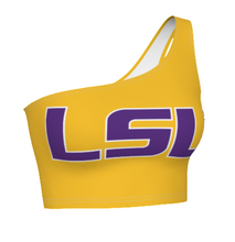 Load image into Gallery viewer, LSU Yellow One Shoulder Top