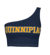 Load image into Gallery viewer, Quinnipiac Navy One Shoulder Top