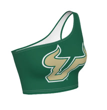 Load image into Gallery viewer, USF Green One Shoulder Top