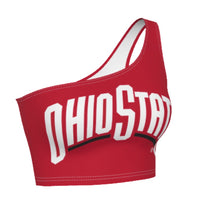 Load image into Gallery viewer, Ohio State OSU Buckeyes Red Shoulder Top