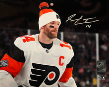 Load image into Gallery viewer, Sean Couturier 2024 Captain Debut Philadelphia Flyers Autographed 11x14 Photo - Silver Signature