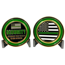 Load image into Gallery viewer, CL3-01 Thin Green Line Challenge Coin Security Enforcement Agent Officer Guard