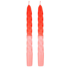 Load image into Gallery viewer, Set of 2 Tapered Candle in Red Pink  | Aesthetic Unscented Table Decor Candlesticks | Gift for Her