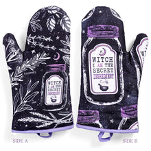 Load image into Gallery viewer, Set of 2 Witch Herbs Oven Mitt | Pot Holders Hanging Oven Gloves Set