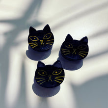 Load image into Gallery viewer, Set of 3 Velvet Claws Mini Black Cat Hair Claws | Hair Claw Clip in Giftable Pouch