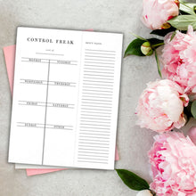 Load image into Gallery viewer, Set of 4 Copy of Control Freak Weekly List Notepad | 8.5" x 11" Desk Planner