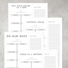 Load image into Gallery viewer, Set of 4 Copy of Control Freak Weekly List Notepad | 8.5" x 11" Desk Planner