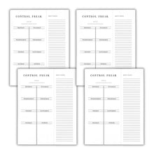 Load image into Gallery viewer, Set of 4 Copy of Control Freak Weekly List Notepad | 8.5" x 11" Desk Planner