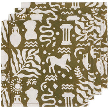 Load image into Gallery viewer, Set of 4 Olympus Block Print Napkins | Table Dinner Cloth Napkin | 18" x 18"