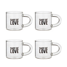 Load image into Gallery viewer, Set of 4 Shot of Love Glass Espresso Cup | Coffee Tea Clear Mug