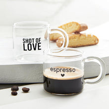Load image into Gallery viewer, Set of 4 Shot of Love Glass Espresso Cup | Coffee Tea Clear Mug