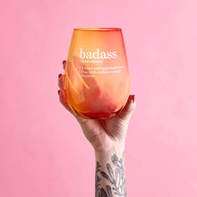 Load image into Gallery viewer, Set of 6 Badass Jumbo Stemless Wine Glass in Orange Pink Ombre | 30 Oz. | Holds an Entire Bottle of Wine