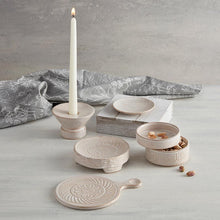 Load image into Gallery viewer, Set of 6 Mini Serving Trivets | Rustic Hot Dishes Ceramic Stand | 5" Diameter