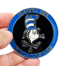 Load image into Gallery viewer, BL8-004 Dr Seuss Cancel Culture Back the Blue Cat in the Hat Challenge Coin Police NYPD LAPD CBP