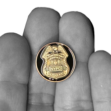 Load image into Gallery viewer, PBX-008-6 NYPD Sergeant shield round sgt lapel pin