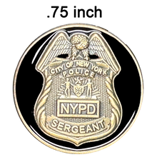 Load image into Gallery viewer, PBX-008-6 NYPD Sergeant shield round sgt lapel pin