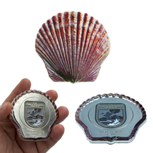 Load image into Gallery viewer, EL4-017 FWL U.S. FISH AND WILDLIFE SERVICE Sterling Silver Plated Seashell Challenge Coin Shell Federal FWS