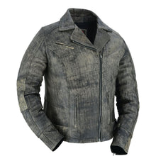 Load image into Gallery viewer, Shen Antique Brown Women's Leather Motorcycle Jacket