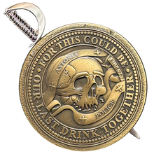 Load image into Gallery viewer, BL17-019 Goonies Never Say Die One Eyed Willy Shield with removable Sword Challenge Coin Set