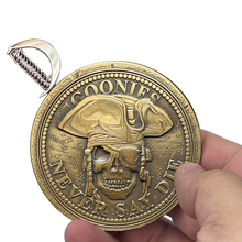 Load image into Gallery viewer, BL17-019 Goonies Never Say Die One Eyed Willy Shield with removable Sword Challenge Coin Set