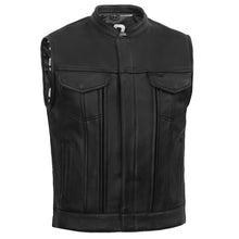 Load image into Gallery viewer, NightSentinel - Men’s Leather Motorcycle Vest