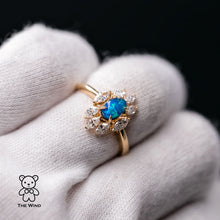 Load image into Gallery viewer, La Eternidad - N1 Black Opal Marquise Diamond Engagement Ring 18K Yellow Gold