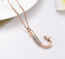 Load image into Gallery viewer, Fishing Hook Cremation Necklace