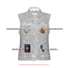 Load image into Gallery viewer, Women's Blue Denim Snap Front Vest
