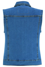 Load image into Gallery viewer, Women's Blue Denim Snap Front Vest