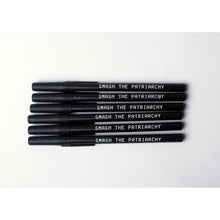 Load image into Gallery viewer, Smash the Patriarchy 6 Pens Black Sparkle Pen Pack