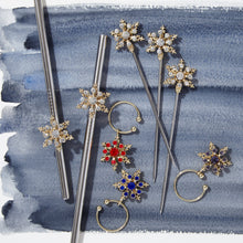Load image into Gallery viewer, Snowflake wine charms, jewel tones