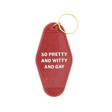 Load image into Gallery viewer, So Pretty and Witty and Gay Motel Style Keychain in Red